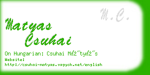 matyas csuhai business card